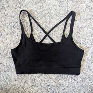 Vuori Black Cross-Back Sports Bra